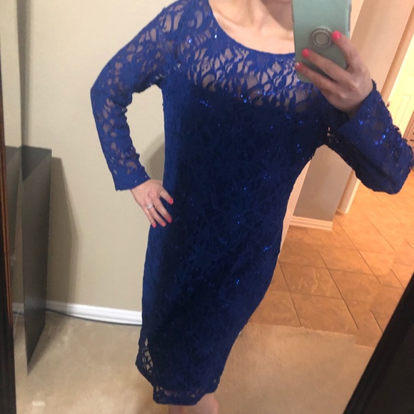 Gorgeous cobalt blue sequin dress - Picture 1 of 3